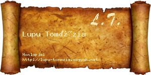 Lupu Tomázia névjegykártya